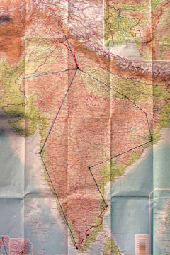 Route bei der Indien-Reise 1982
